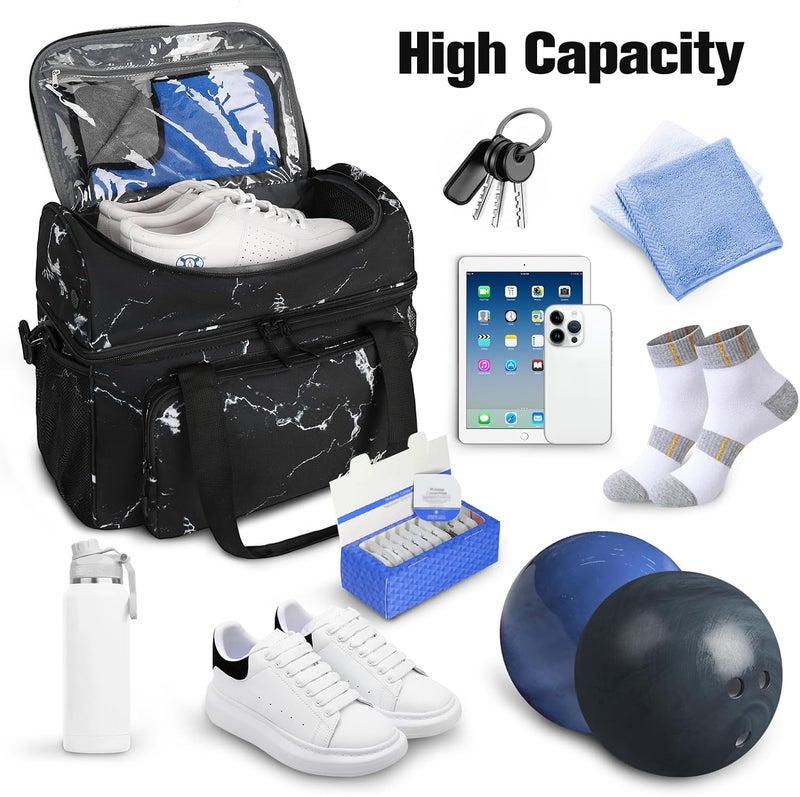 LARIPOP 2 Ball Bowling Bag, Double Bowling Ball Bag with Dual Padded Holder & Shoe Compartment- Fits Shoes Up to Mens Size 16 - Image 3